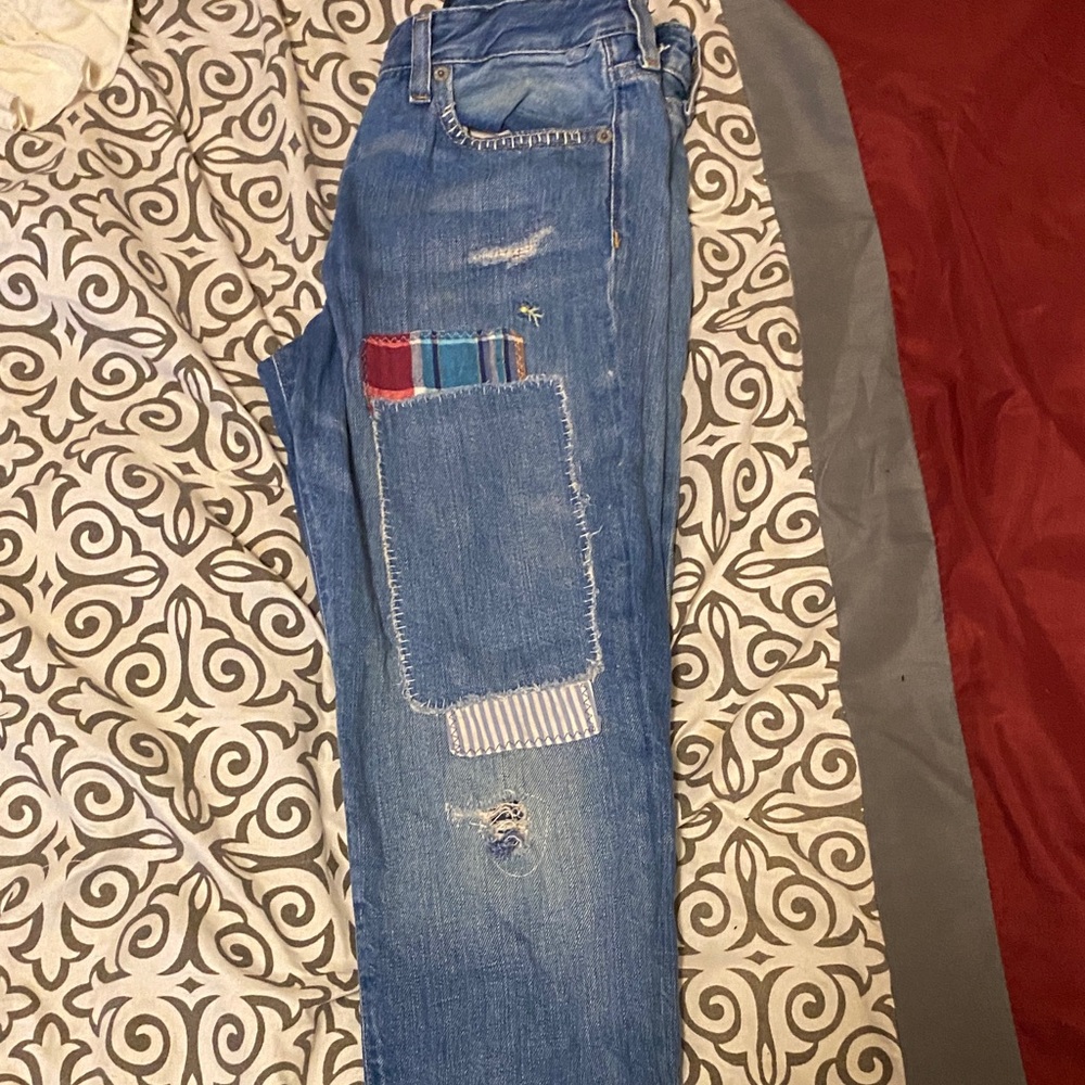 Polo Ralph Lauren Blue Patchwork Boyfriend Jeans